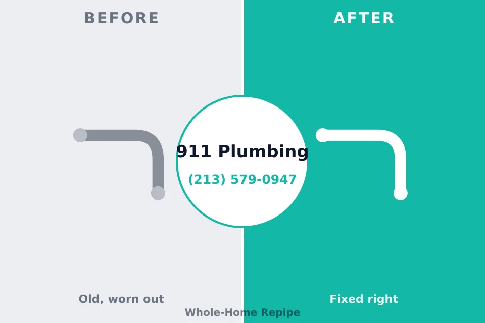 Before and after: plumbing repair Clarks Green, PA